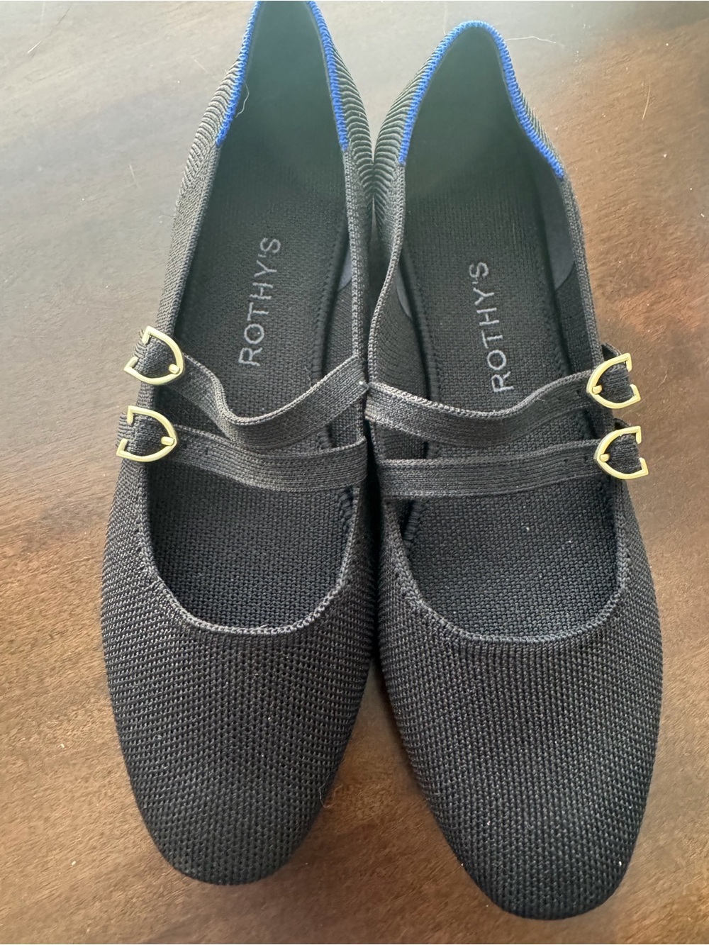 NWOT Rothy's Women's Black Double-Strap Mary Jane Flats